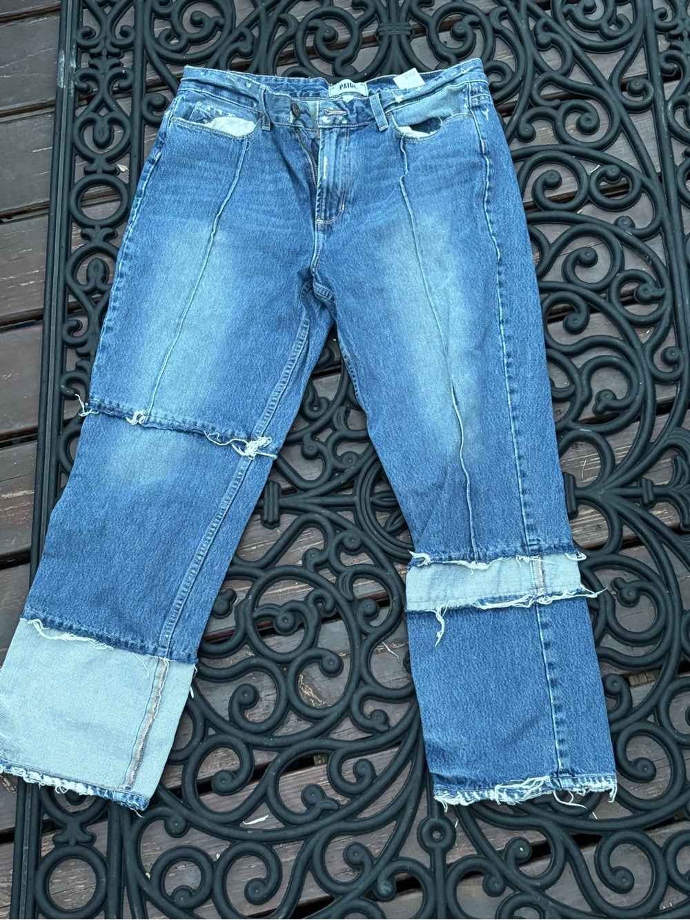 Paige co. DENIM Vintage-Inspired Blue Patchwork Women’s Jeans